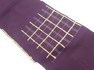 塩瀬格子模様名古屋帯